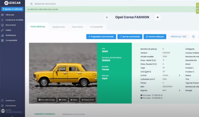 Aperçu vidéo du logiciel VO/VN IZISCAR - gestion de stock, CERFA et multidiffusion